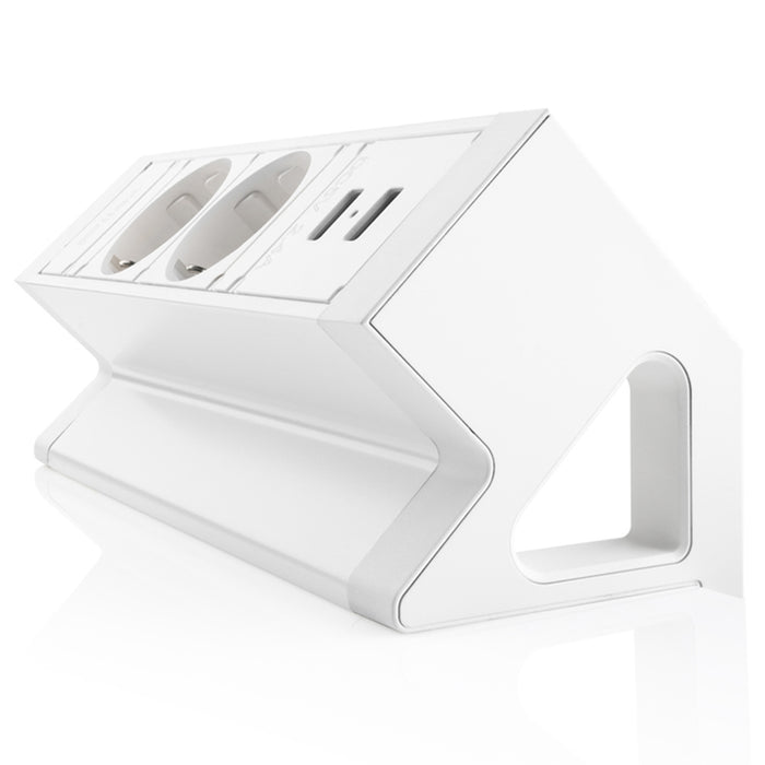 Power DeskUp 2 stroomingangen 2 USB ingangen Wit (Nieuw)