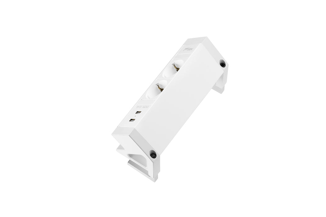 Power DeskUp 2 stroomingangen 2 USB ingangen Wit (Nieuw)