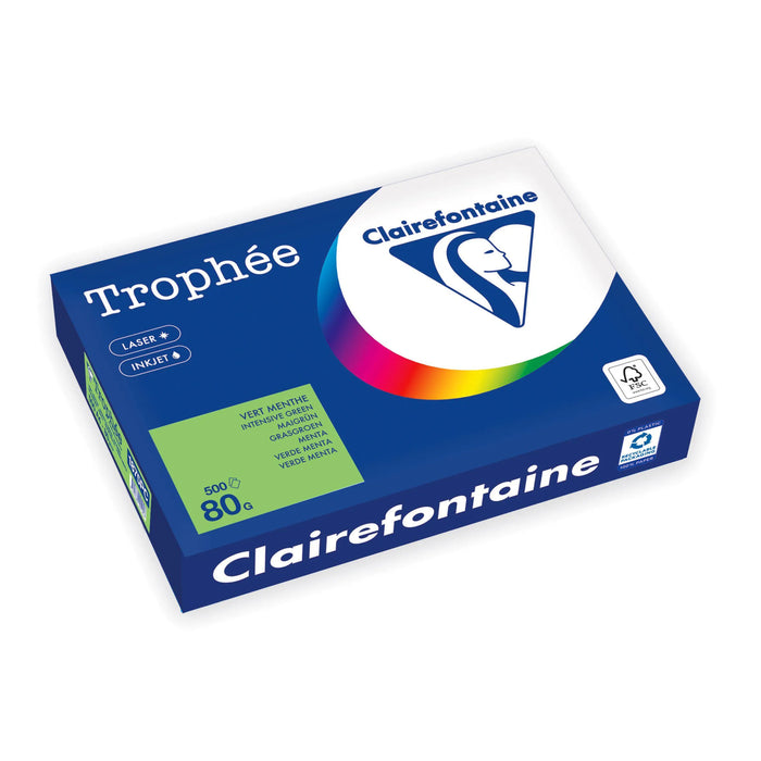 Clairfontaine Trophee kopieerpapier, A3 80 gr. (2pak), 1 x groen+ 1 x roze