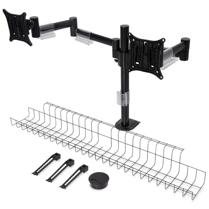Kabelmanagementset Cleandesk Basic voor 2 schermen (Nieuw)