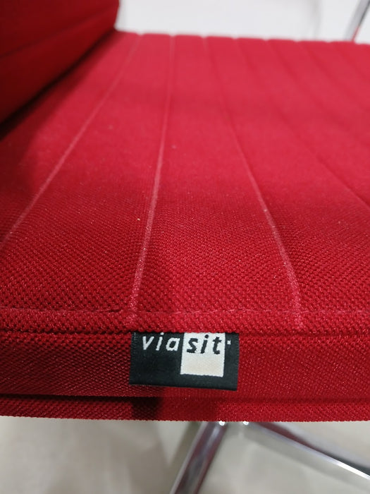 Viasit Pure vergaderstoel, rood / chroom, 58 x 60 x 93 cm