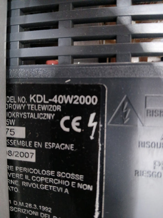 Sony Bravia KDL-40W2000, zwart, 40 inch