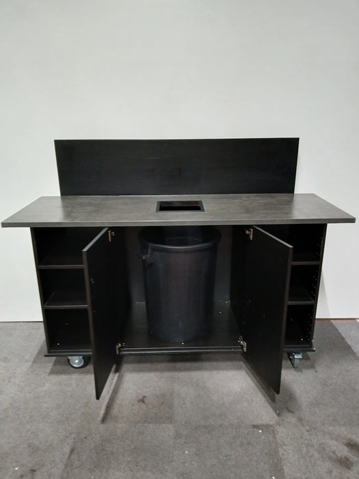 Verrijdbare buffet / afruimunit, zwart/grijs, 185 x 65 x 90 cm