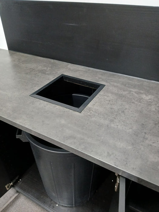Verrijdbare buffet / afruimunit, zwart/grijs, 185 x 65 x 90 cm