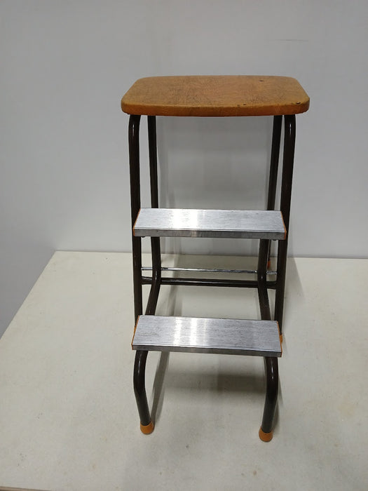 Brabantia vintage trapje/krukje, bruin/oranje, 40 x 27 x 62 cm