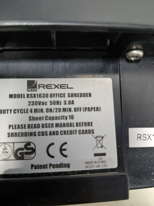 Rexel RSX1630 papiervernietiger,  B x D x H 42 x 32 x 57 cm