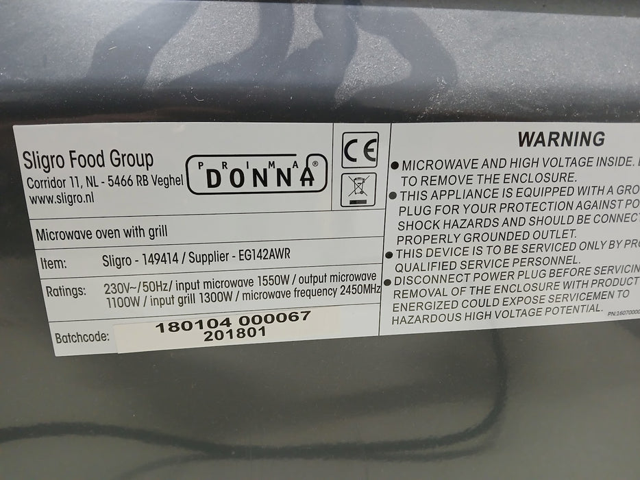 Prima Donna PD42SG magnetron-grill, RVS