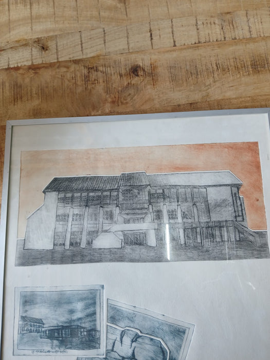 Tekening/collage van Leerdam, Arend van Dam (1945)