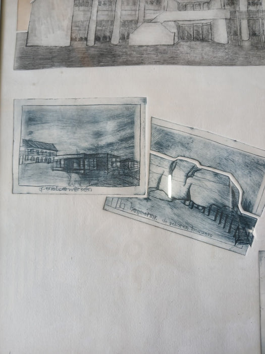 Tekening/collage van Leerdam, Arend van Dam (1945)