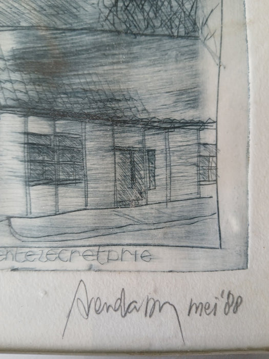 Tekening/collage van Leerdam, Arend van Dam (1945)