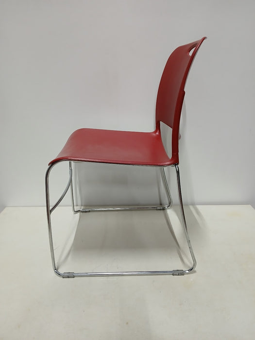 Maestro KI stapelstoel, rood, B x D x H 49 x 54 x 80 cm