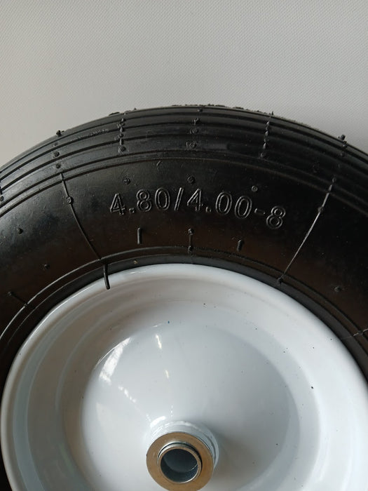 Kruiwagen / reservewiel, witte stalen velg, 4.80 / 4.00-8