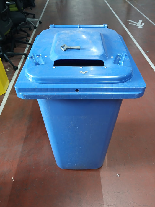 Papiercontainer afsluitbaar, blauw, 240 liter