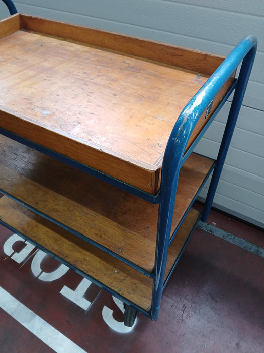 Transport / magazijnkar, staal/hout, L x B x H 90 x 50 x 95 cm