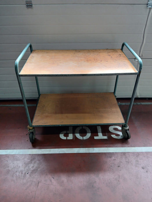 Transport/magazijnkar Overtoom, staal / hout, 100 x 60 x 80 cm