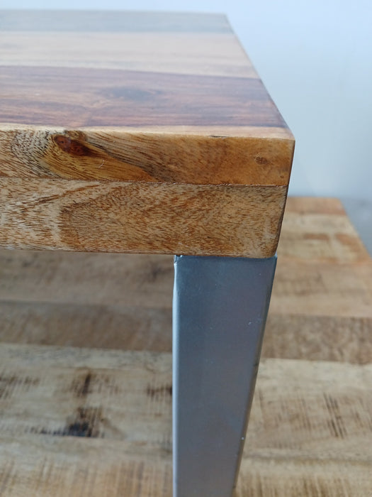 Salontafel, Acaciahout / stalen frame, 100 x 50 x 35 cm