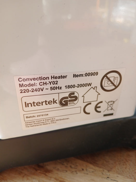 Intertek CH Y-02 elektrische convectorkachel, wit