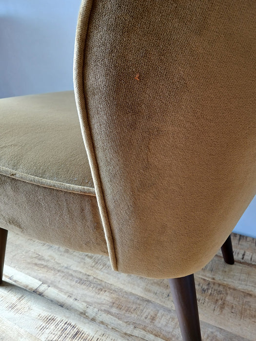 Fauteuil, cognac velvet, B x D x H 58 x 65 x 73 cm