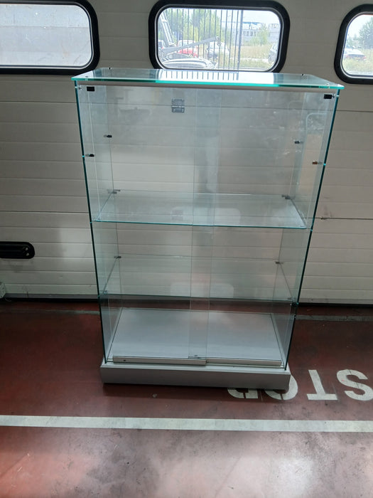 Vitrinekast, verrijdbaar, glas, B x D x H 91 x 56 x 153 cm