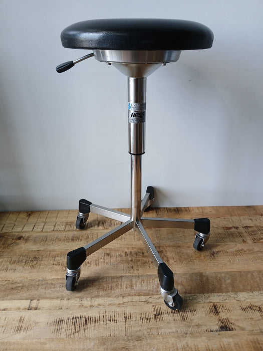 Hess medisch krukje, zwart / chroom, Diam. x H 36x51 / 70 cm
