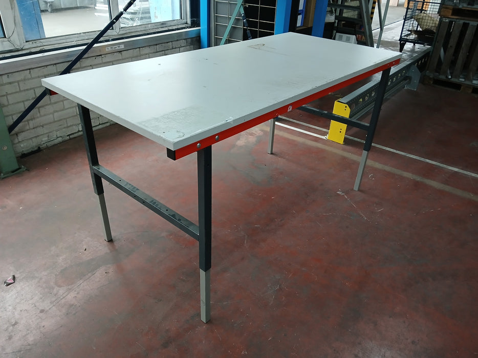 Werkbank in hoogte verstelbaar, hout/staal, L x B x H 200 x 92 x 70/110 cm