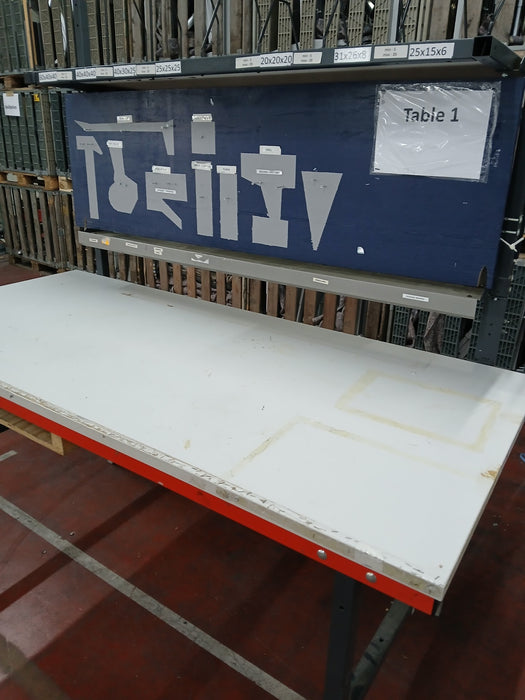 Werkbank in hoogte verstelbaar, hout/staal, L x B x H 200 x 92 x 70/110/206 cm