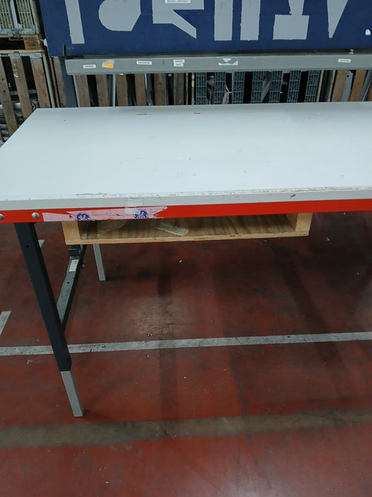 Werkbank in hoogte verstelbaar, hout/staal, L x B x H 200 x 92 x 70/110/206 cm