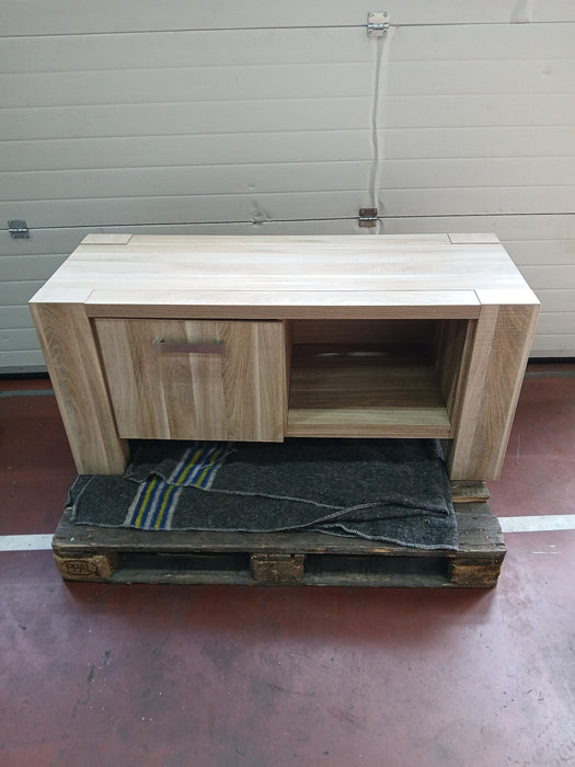 TV-meubel, eiken fineer, B x D x H 124 x 46,5 x 57 cm