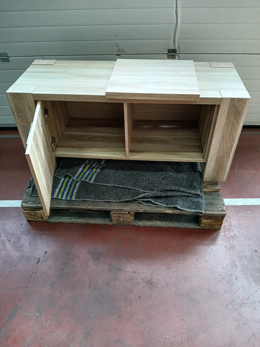 TV-meubel, eiken fineer, B x D x H 124 x 46,5 x 57 cm