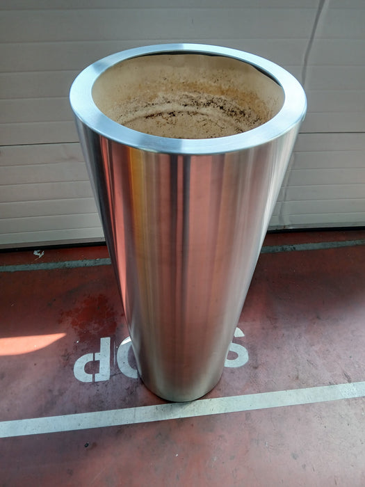 Cylindrische plantenpot, RVS, Diameter x H 40/47 x 120 cm