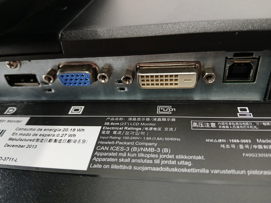 HP EliteDisplay E231 23 # monitor, zwart