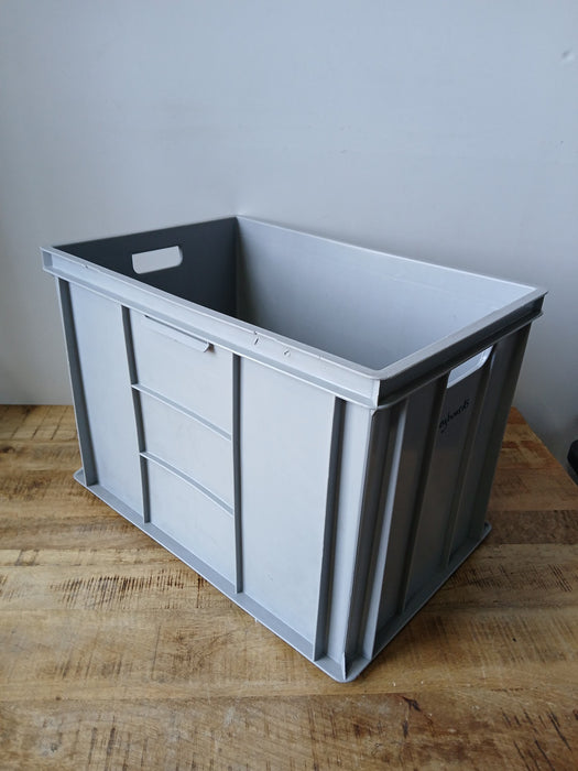 Stapelbak, grijs kunststof, B x D x H 60 x 40 x 41 cm