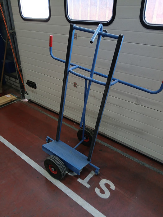 Fetra platenwagen, blauw / staal, H x B 144 x 68 cm