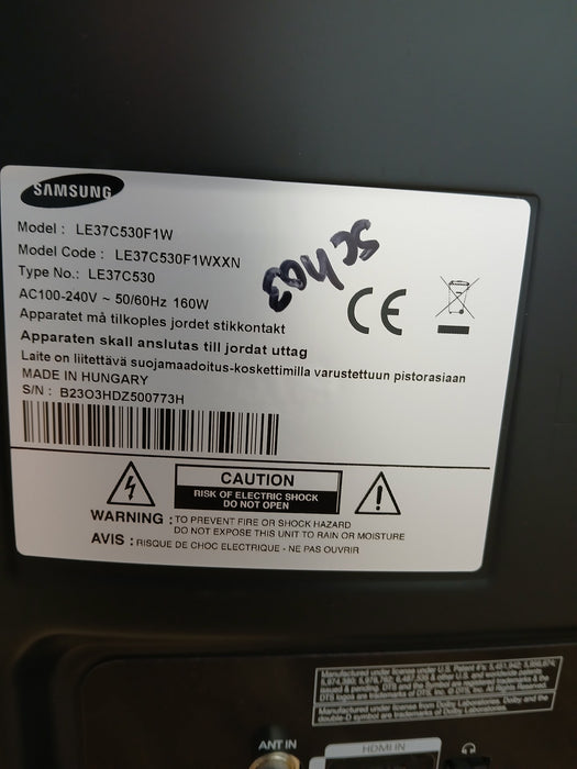 Samsung LE37C530F1W TV, zwart, 37 inch
