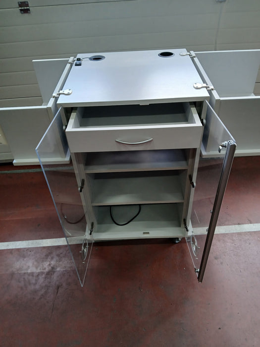 Verrijdbare laptop/computerkast, grijs, B x D x H 70 x 66 x 133 cm