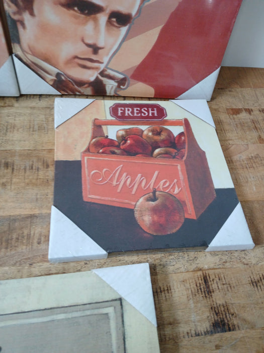 1 set canvas posters + lijst, 40 x 40, 3x en 30 x 30 cm, 2x