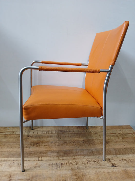 Bert Plantagie kantoorstoel, oranje leder, 54 x 65 x 93 cm