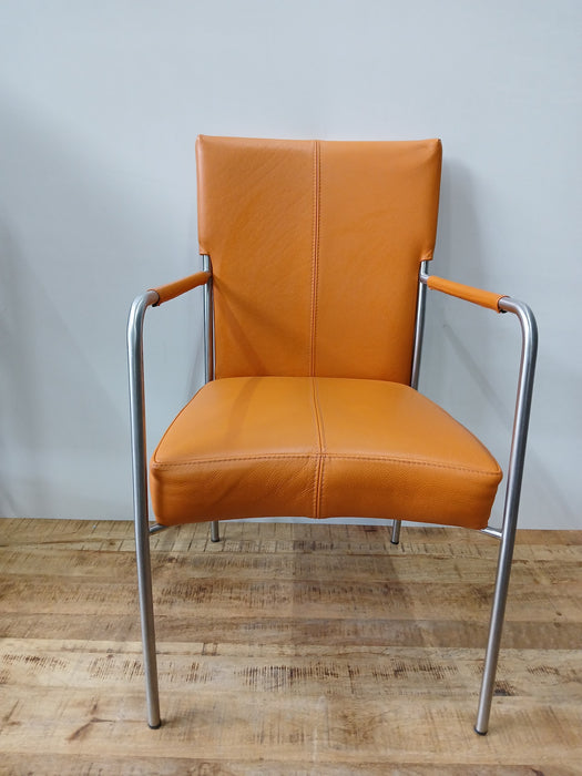 Bert Plantagie kantoorstoel, oranje leder, 54 x 65 x 93 cm