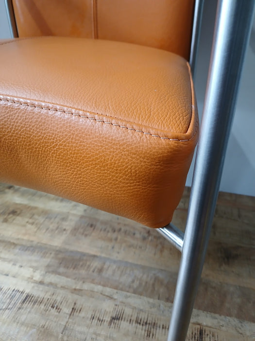 Bert Plantagie kantoorstoel, oranje leder, 54 x 65 x 93 cm