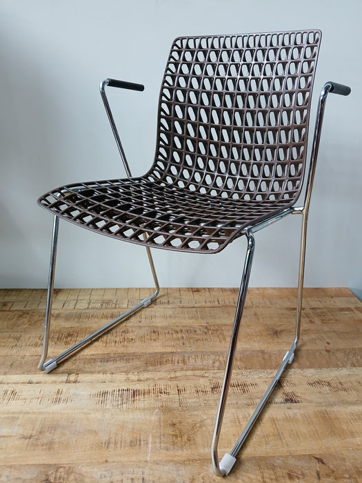 Sit-on Moiré stoel, bruin, 49 x 55 x 83 cm