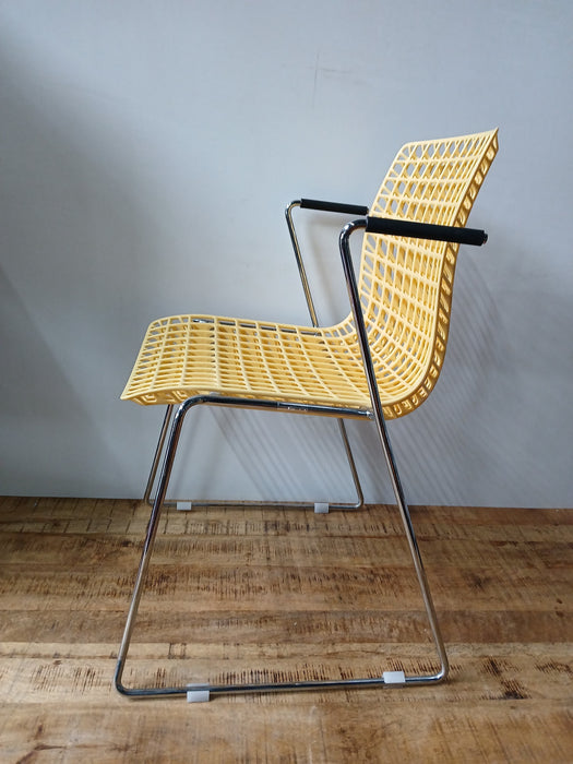 Sit-on Moiré stoel, geel, 49 x 55 x 83 cm