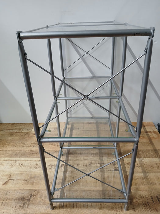 Rekje, metaal zilverkleur / glas, B x D x H 79 x 39 x 85 cm