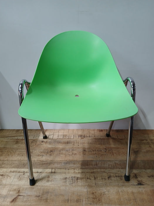 Stapelstoelen, set van 3, groen/mint/grijs, 58 x 55 x 79 cm