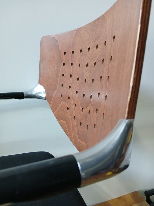 Lande vergaderstoel, beuken / zwarte stof, zith. 48 cm