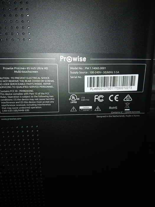 Prowise PW.1.14065.0001, 65 inch + Conen Sceta standaard