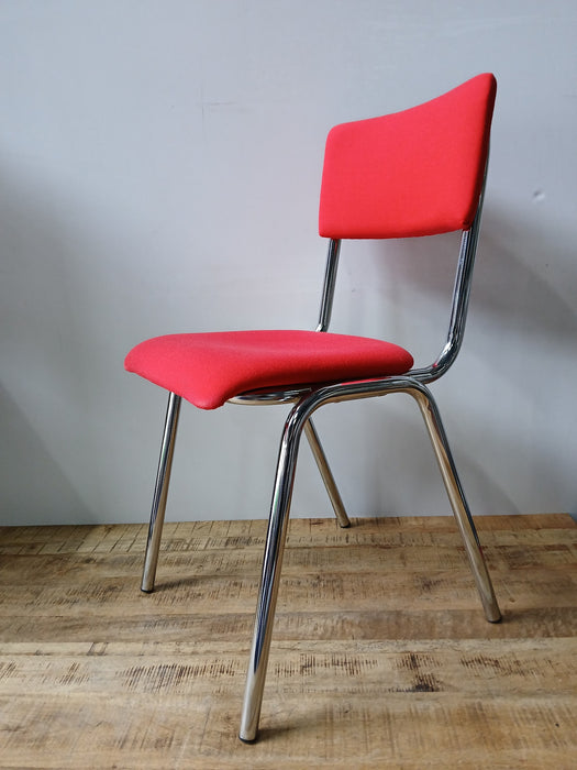 Stoel Scudo (Stapelbaar), set van 4, rood/chroom, B x D x H 43 x 47 x 87 cm