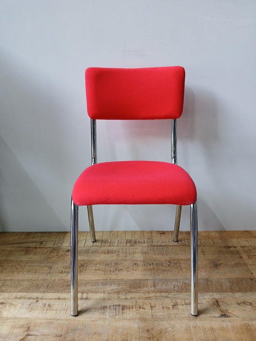 Stoel Scudo (Stapelbaar), set van 4, rood/chroom, B x D x H 43 x 47 x 87 cm