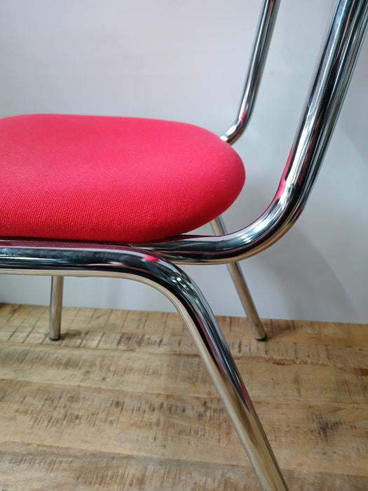 Stoel Scudo (Stapelbaar), set van 4, rood/chroom, B x D x H 43 x 47 x 87 cm