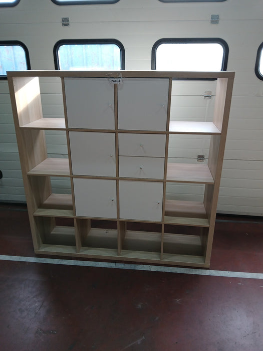 IKEA Kallax kast, 16- vaks, licht eiken, 147 x 39 x 147 cm