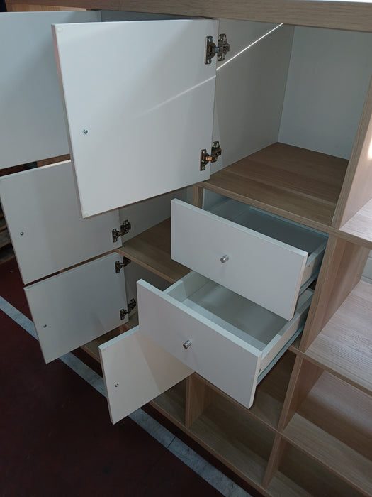 IKEA Kallax kast, 16- vaks, licht eiken, 147 x 39 x 147 cm